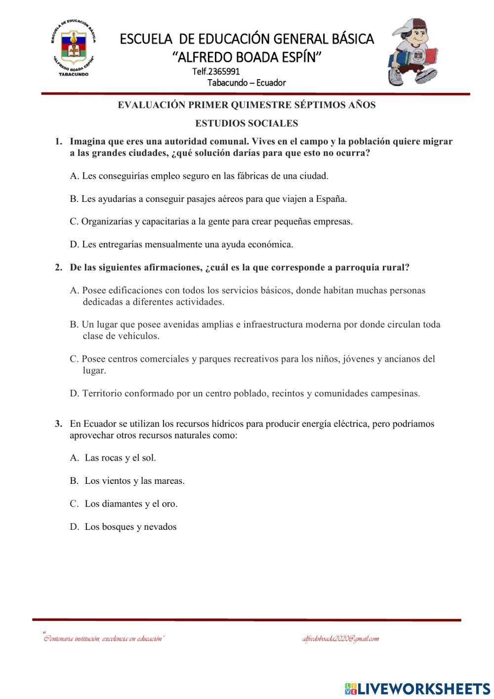 Examen de EESS 7mo
