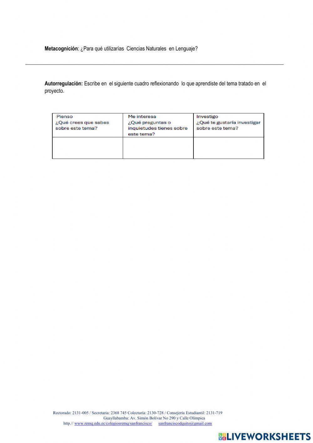 Examen de Ciencias Naturales