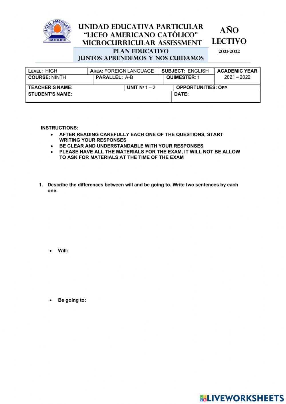 Evaluation-Ninth-1Quimestre