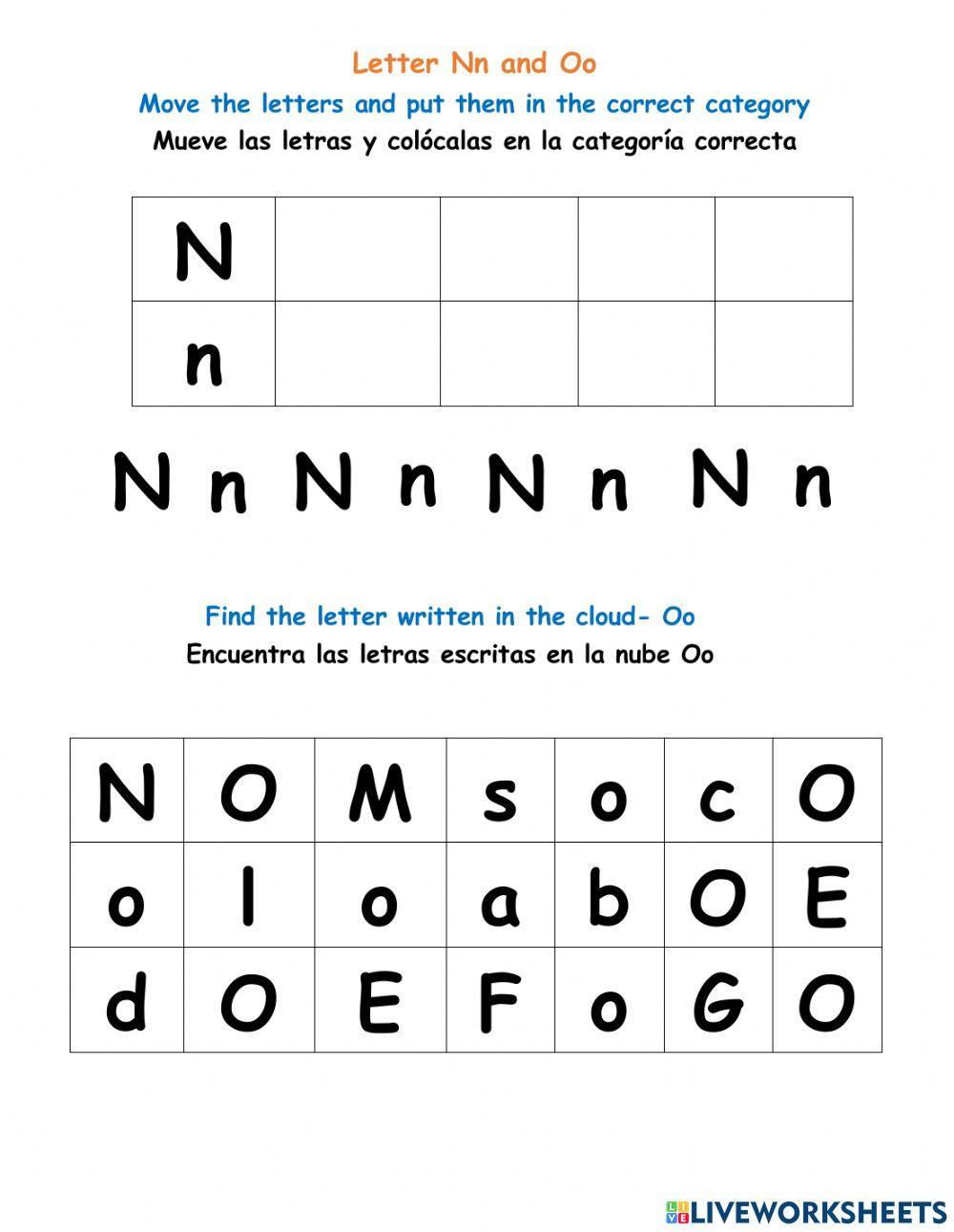 Letter Nn and Oo