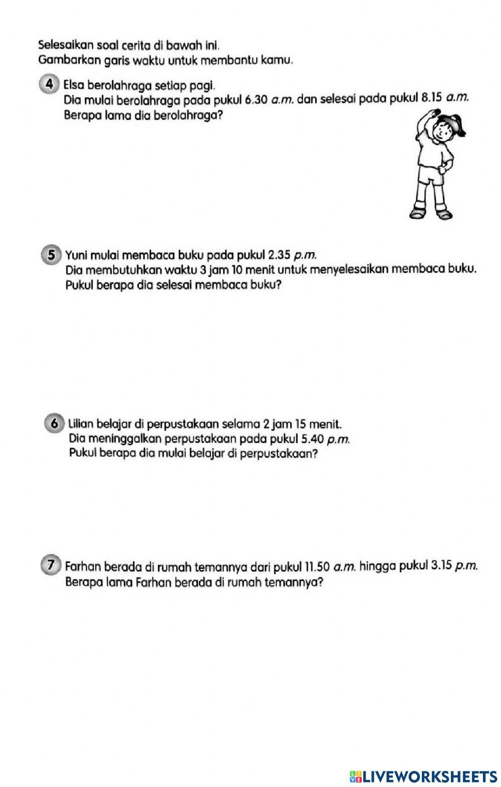 Menghitung Lama Waktu dalam Jam dan Menit