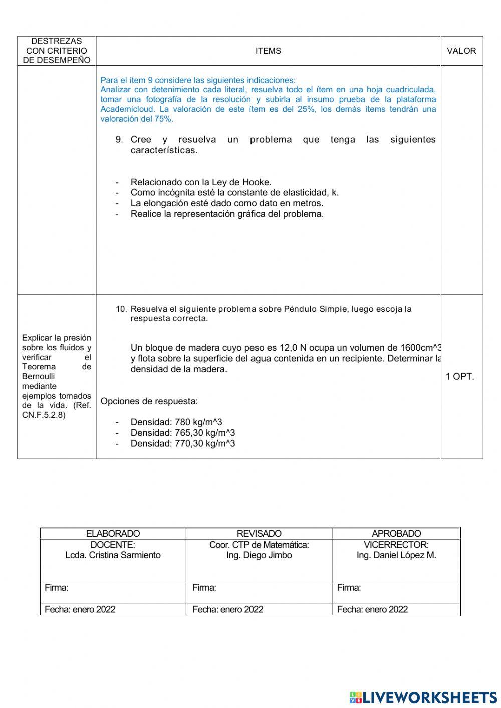 Examen 2do Física BGU
