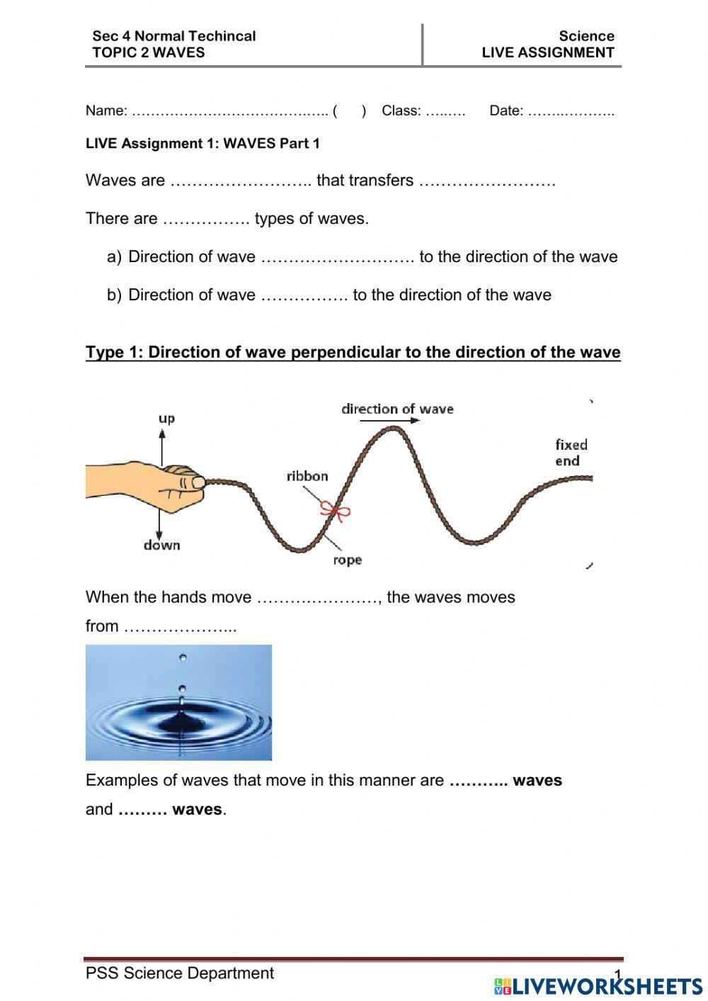 live assignment 1 how waves are produced