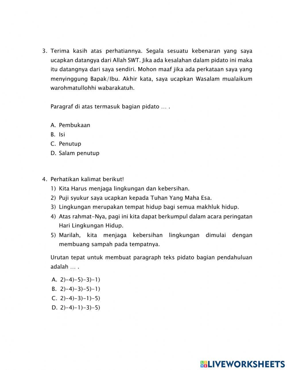 Bahasa Indonesia Pidato