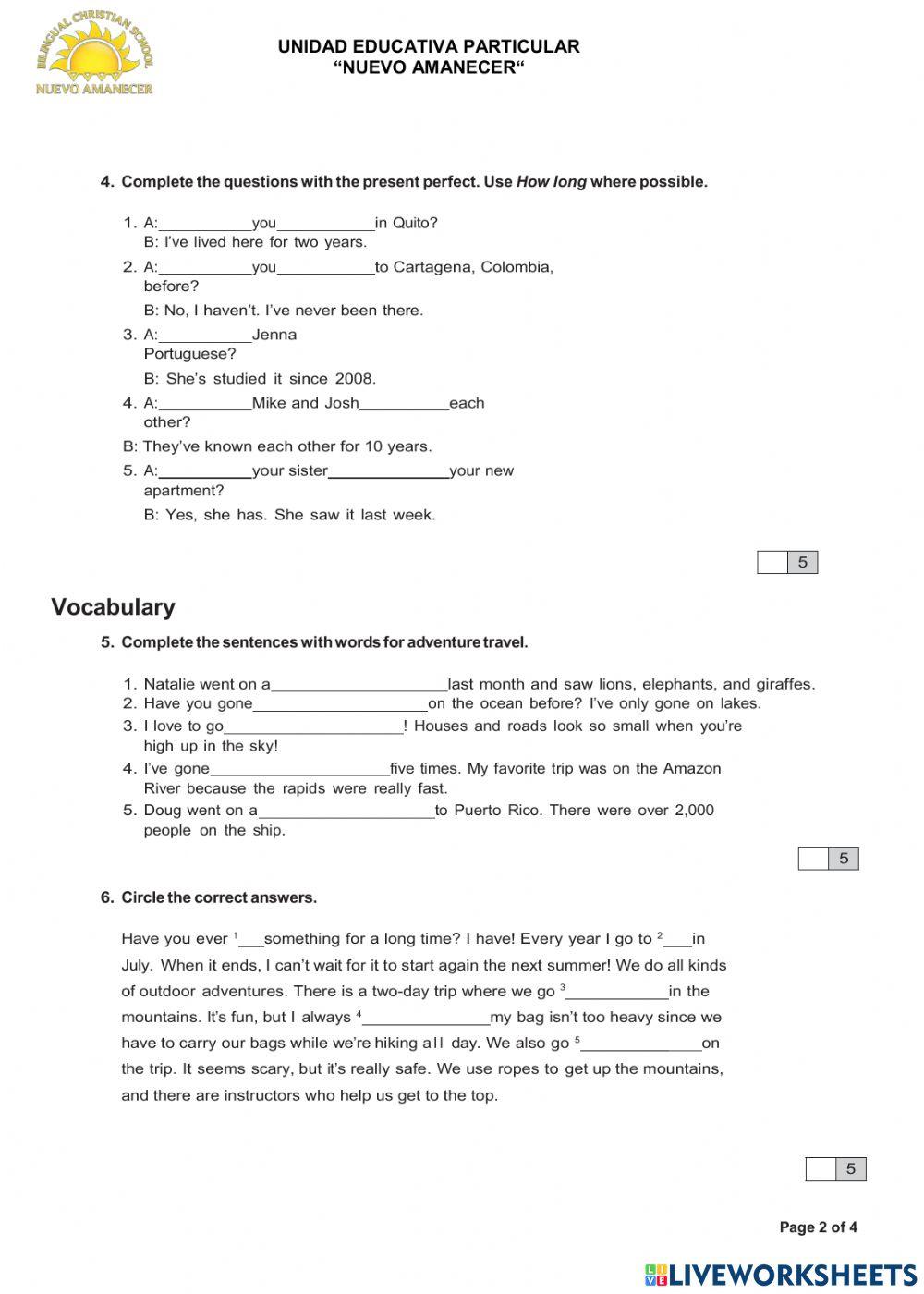 Language Arts First Term Test Tenth Grade