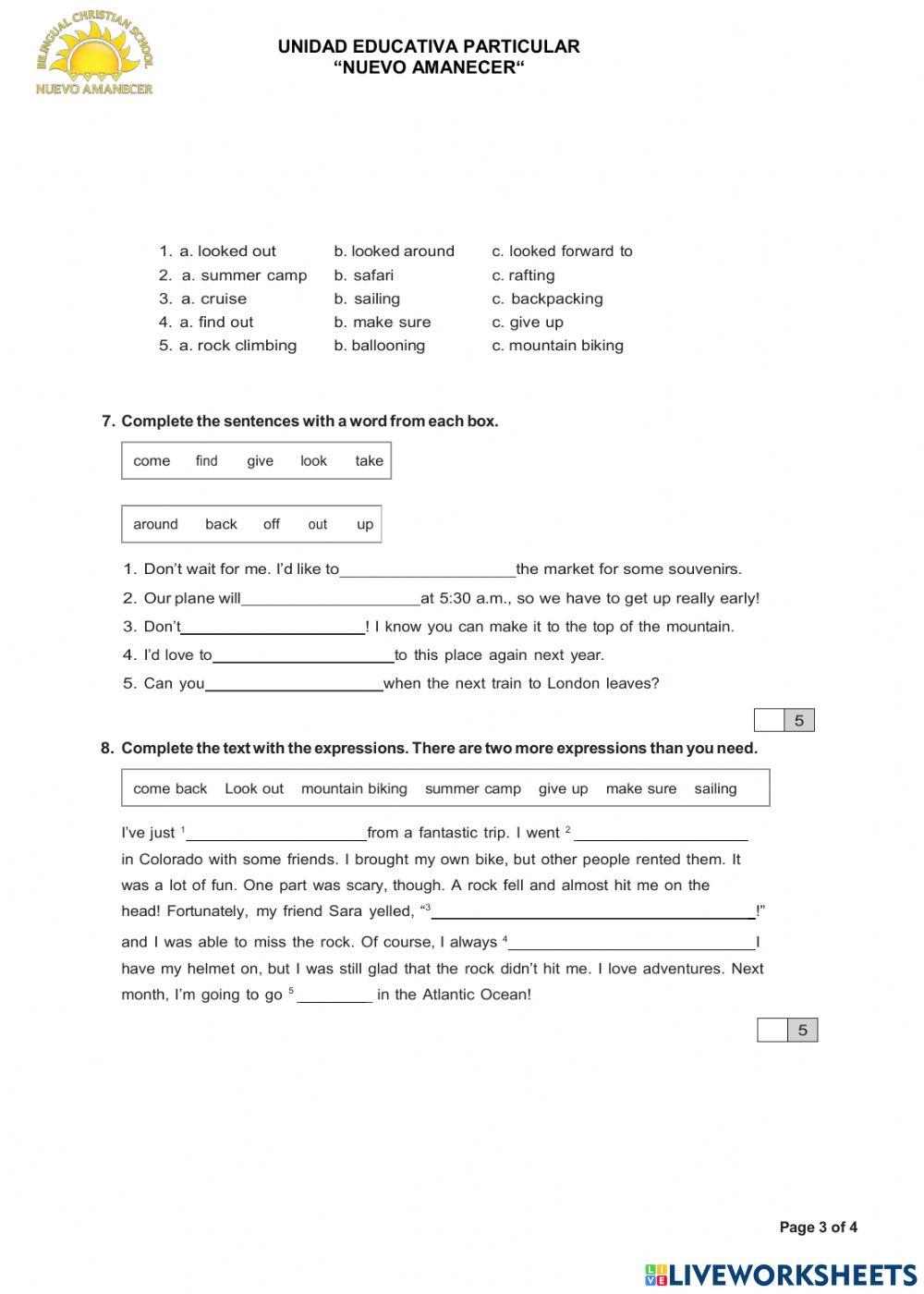 Language Arts First Term Test Tenth Grade