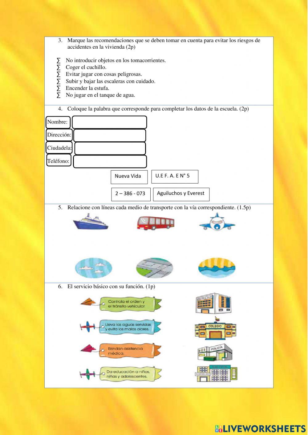 Examen Quimestral de Estudios Sociales