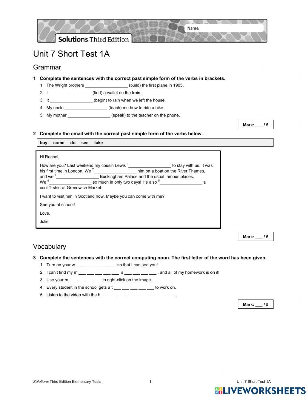 Past Simple Irregular