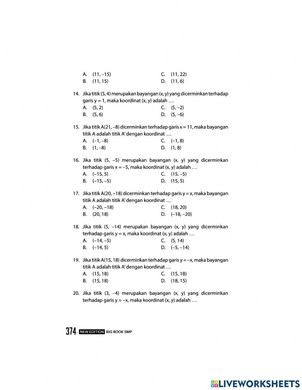 Matematika bab 16 Transformasi geometri