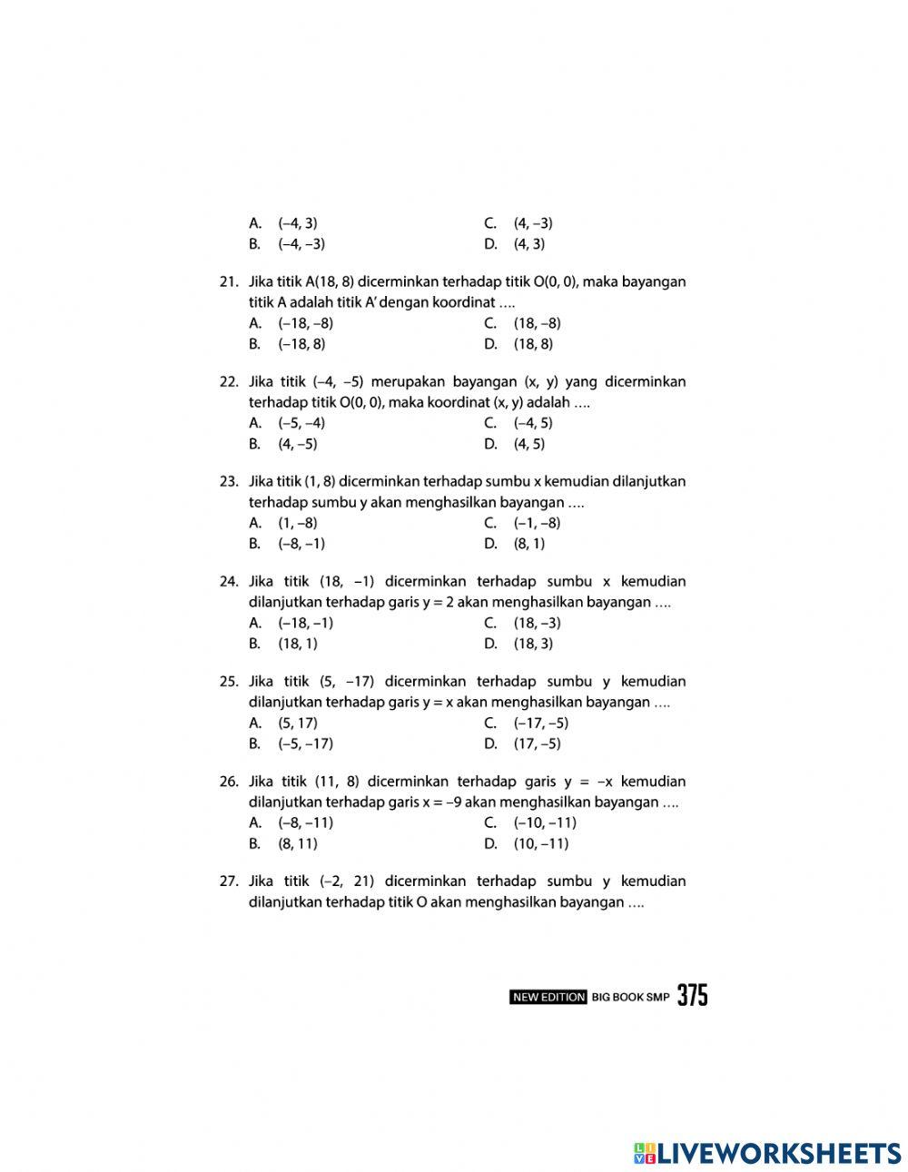 Matematika bab 16 Transformasi geometri