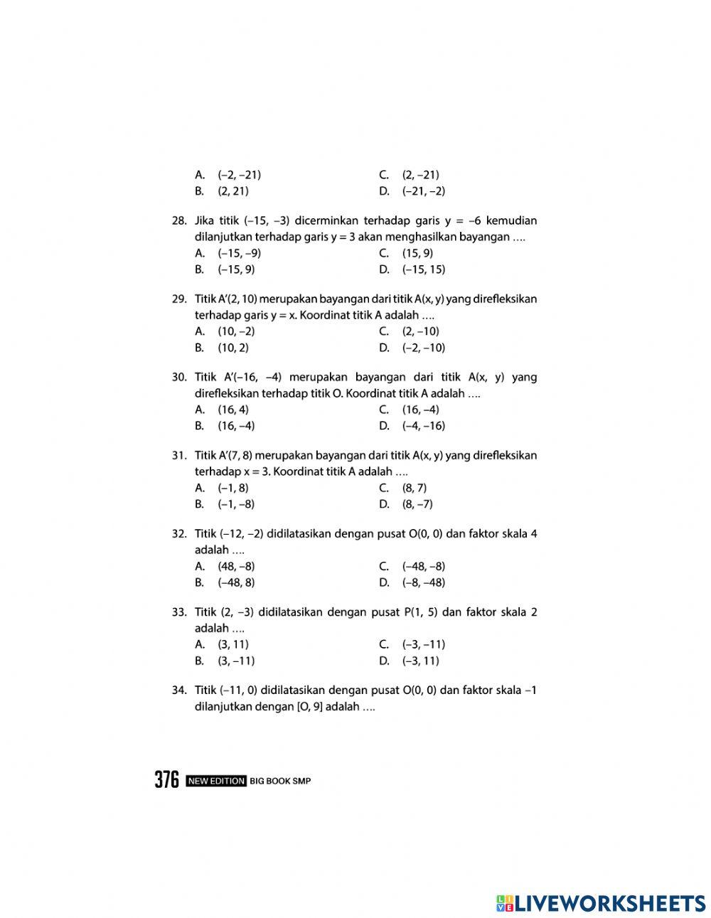 Matematika bab 16 Transformasi geometri