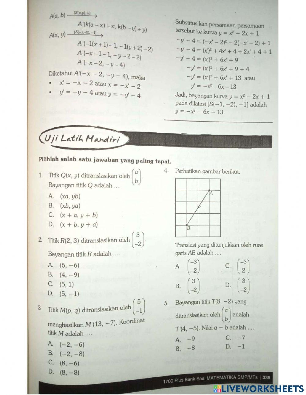 Matematika bab 19 Transformasi geometri