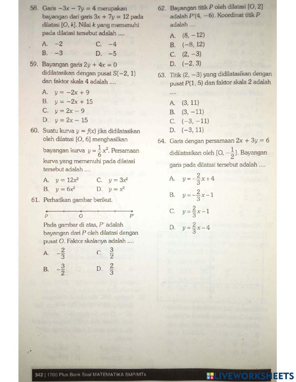 Matematika bab 19 Transformasi geometri