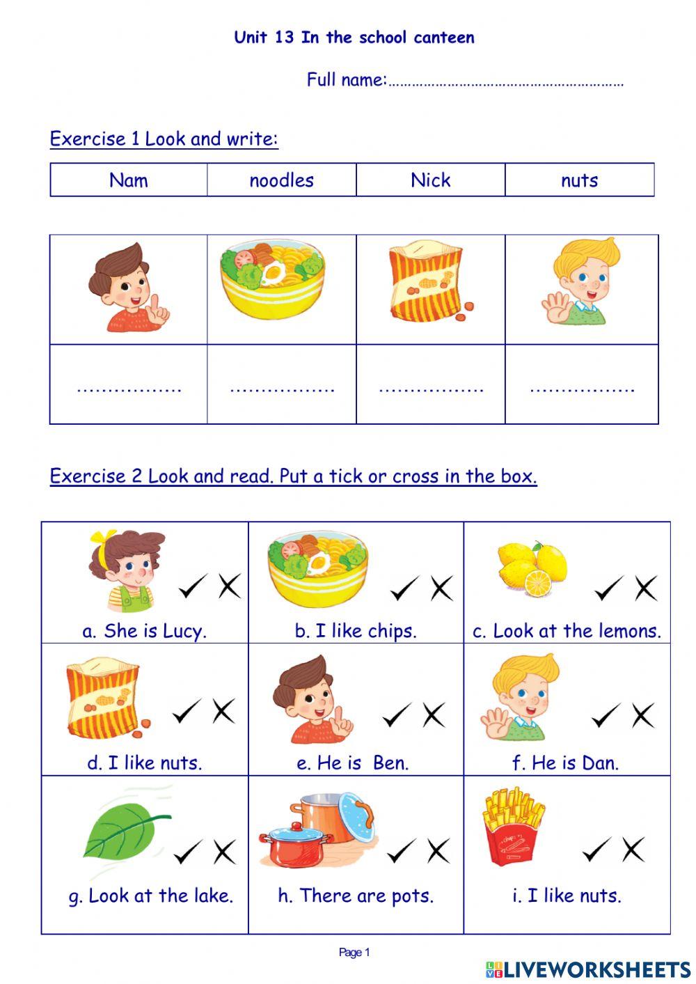 Tieng Anh 1 McMillian - Unit 13 In the school canteen