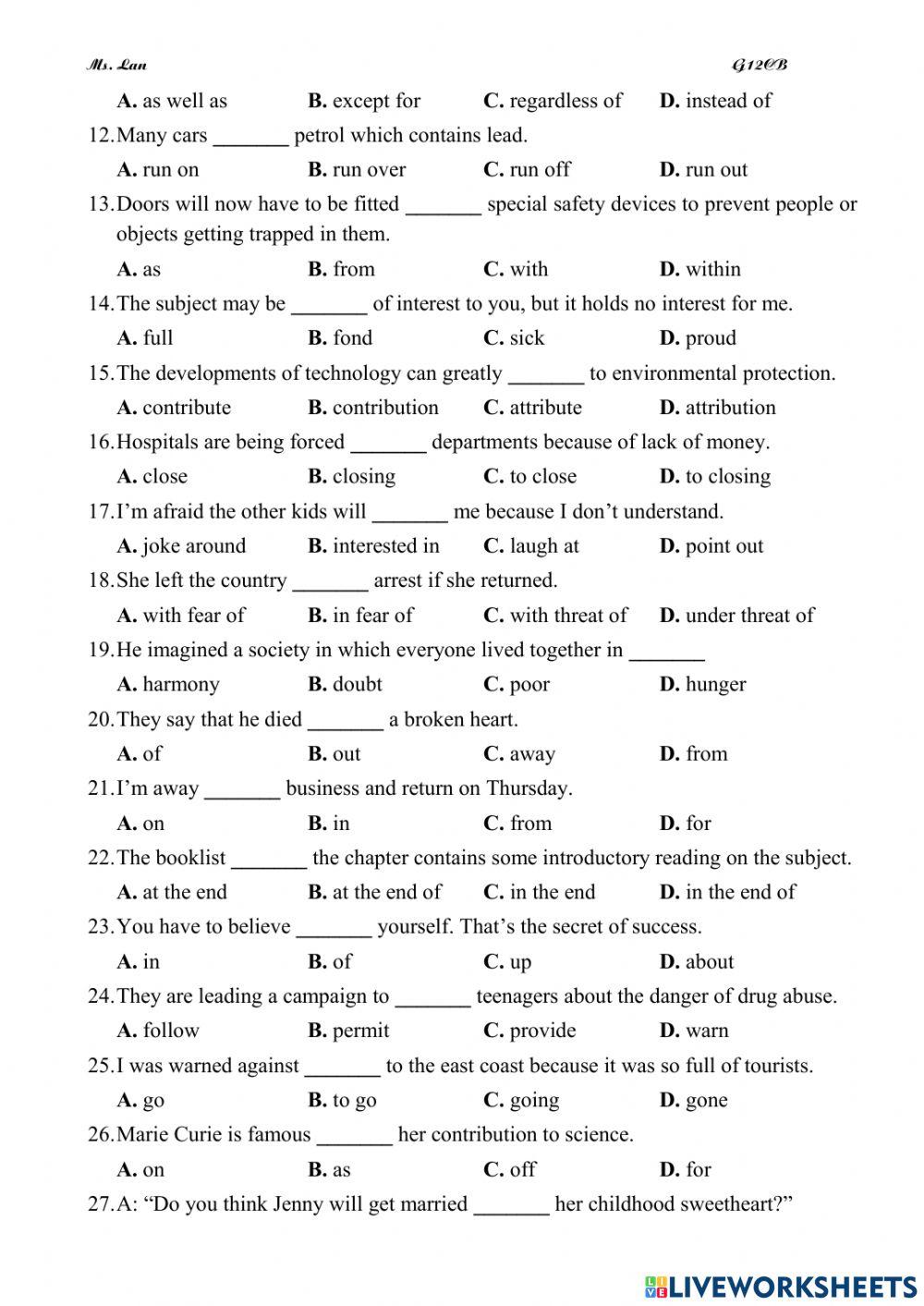 Unit 8-vocabulary-grade 12CB