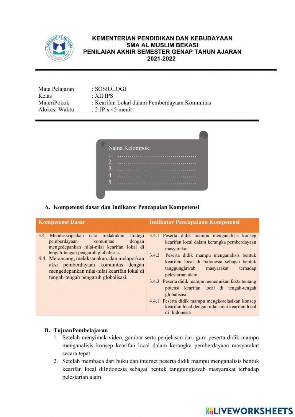 Kearifan lokal 28 JAN