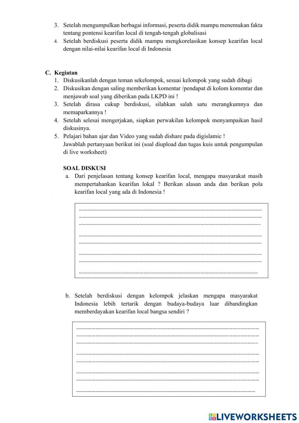 Kearifan lokal 28 JAN