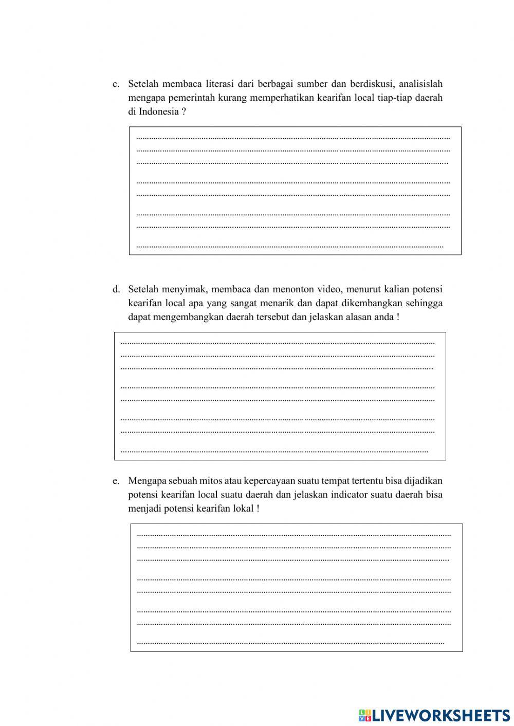 Kearifan lokal 28 JAN