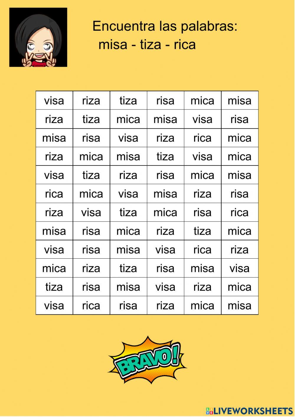 Rastreo de palabras 07