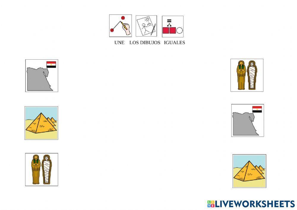 Une los dibujos iguales