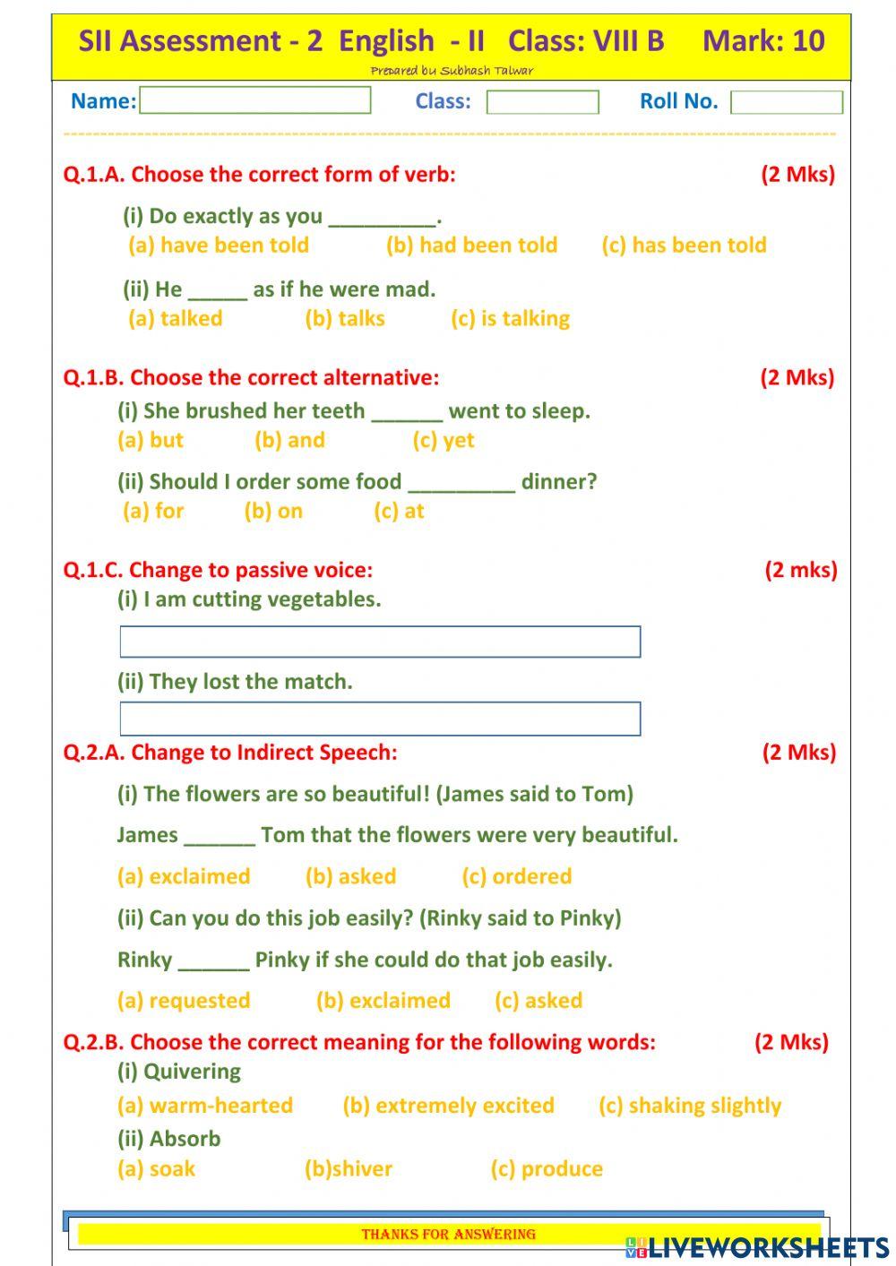 SII A-2 Eng II VIII B2