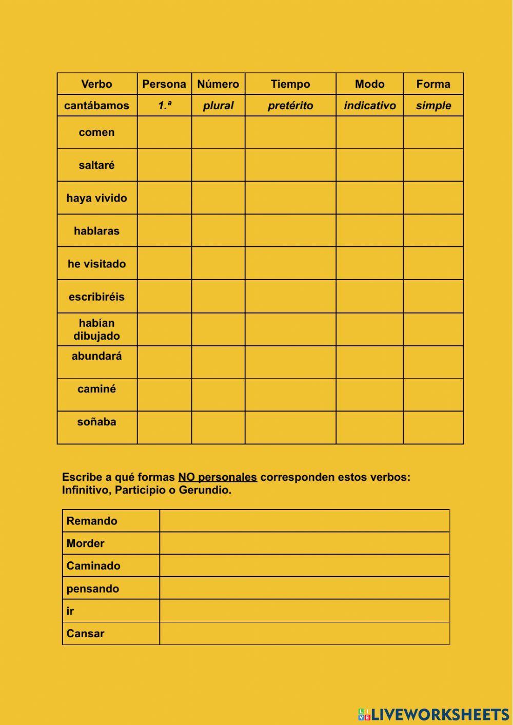 Conjugaciones verbales