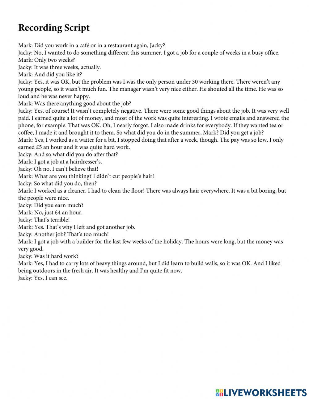 Mindset Foundation - Languague Builder Skills Modules - Unit 7 Ex4