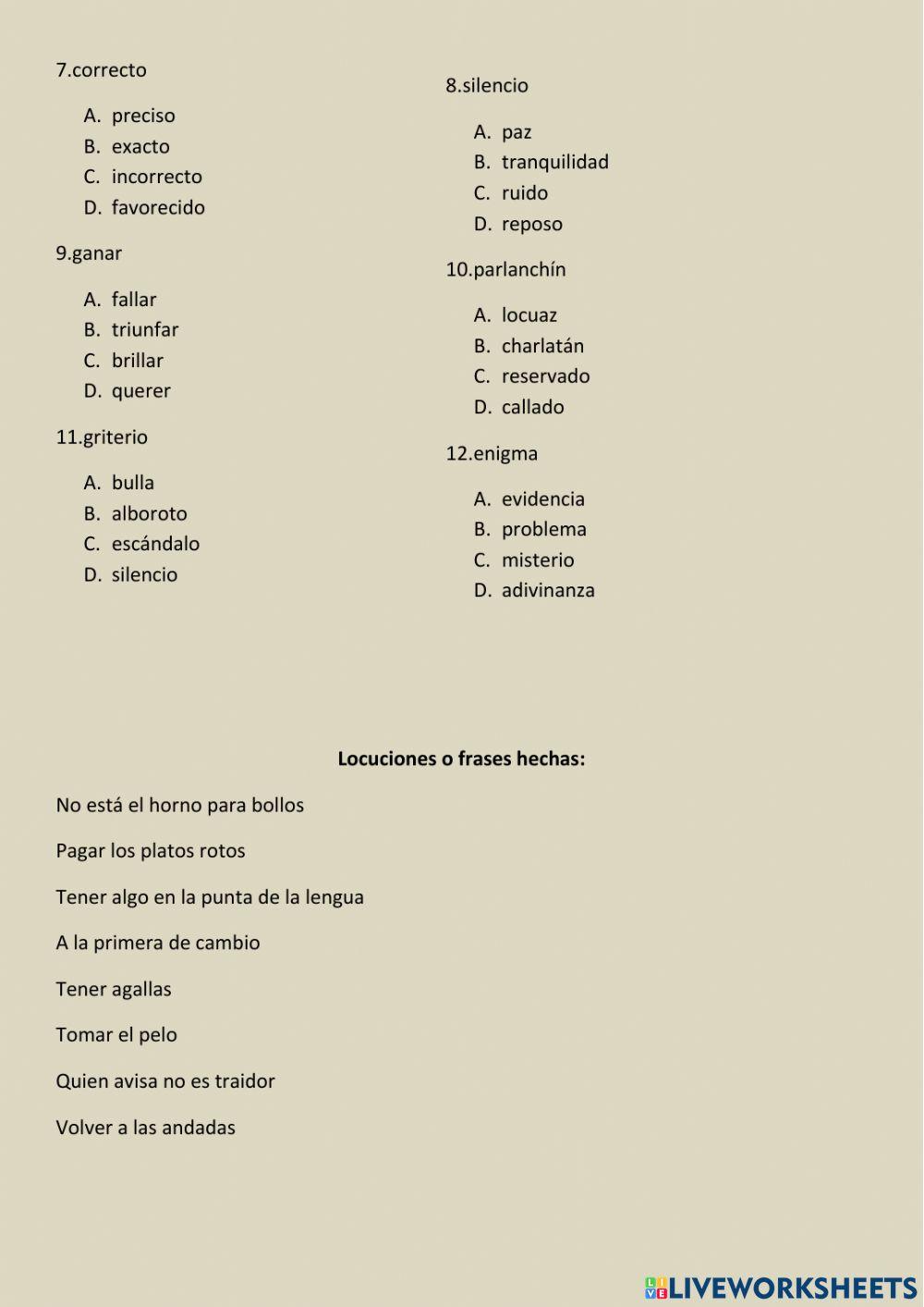 Sinónimos y antónimos