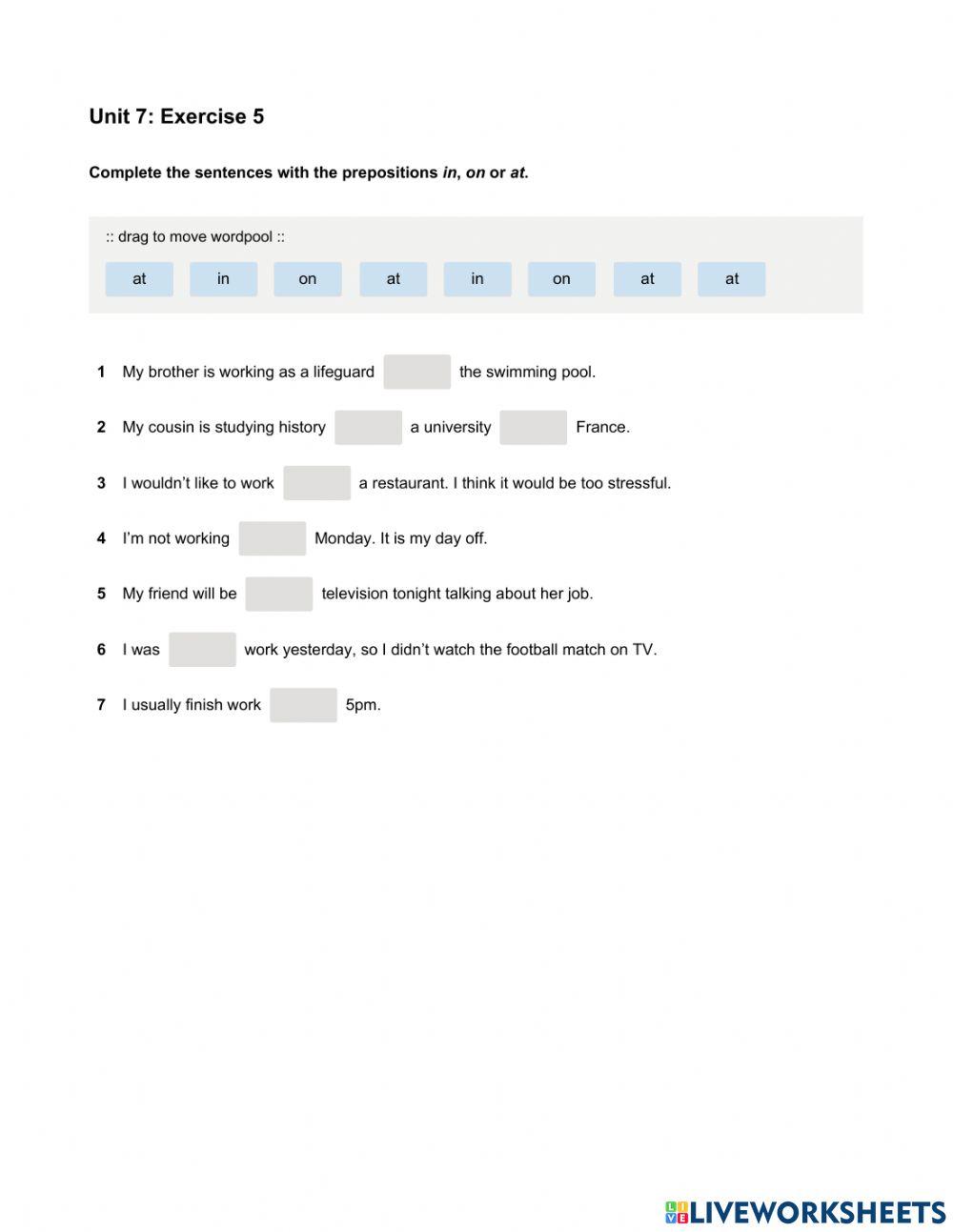 Mindset Foundation - Grammar & Vocabulary Skills Modules - Unit 7 Ex5