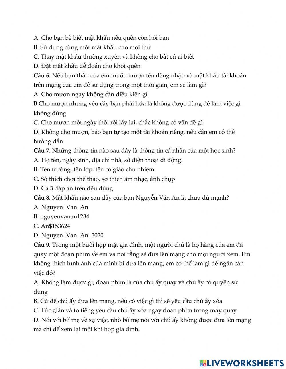 Bài 2 chủ  đề d Tin học 6