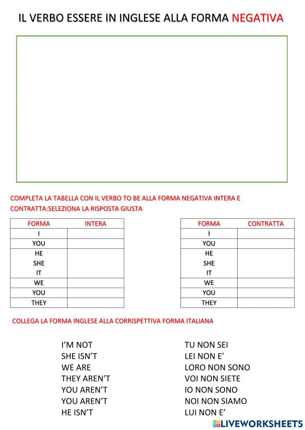 Verbo essere verbo to be