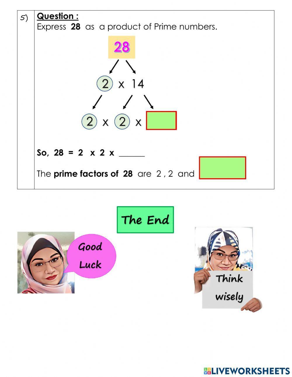 How to factorise composite number using Factor Tree method