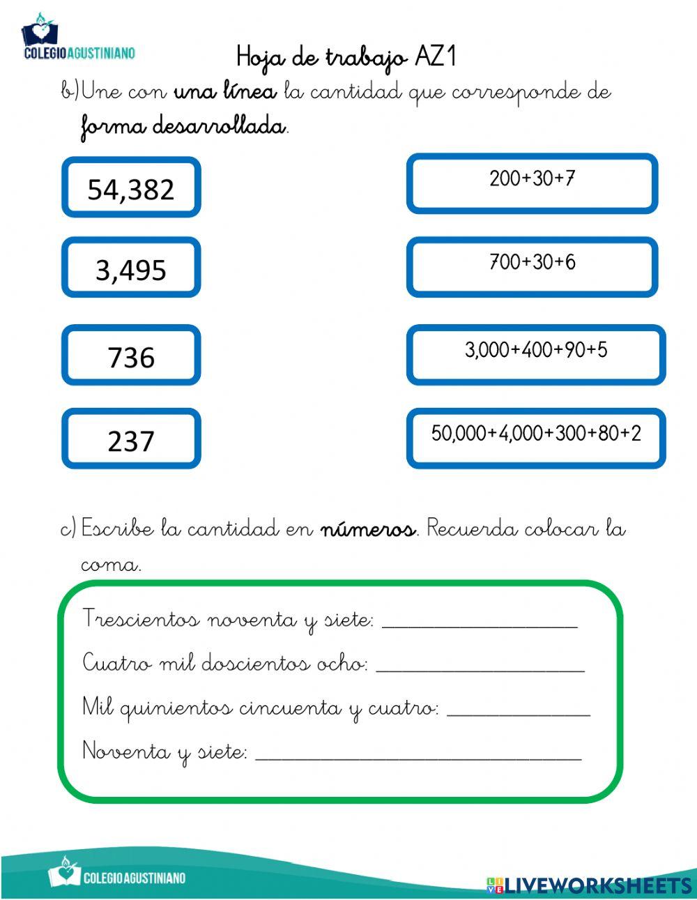 AZ1 Lectura y escritura de números rev.