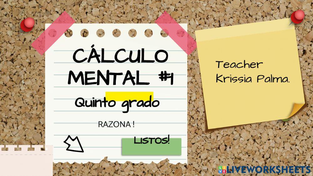 Cálculo mental -1 quinto grado