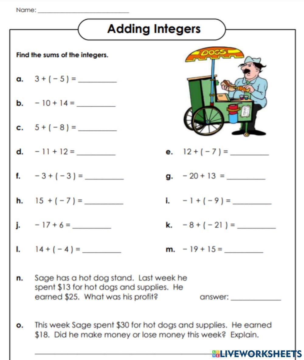 Add Integers Revision