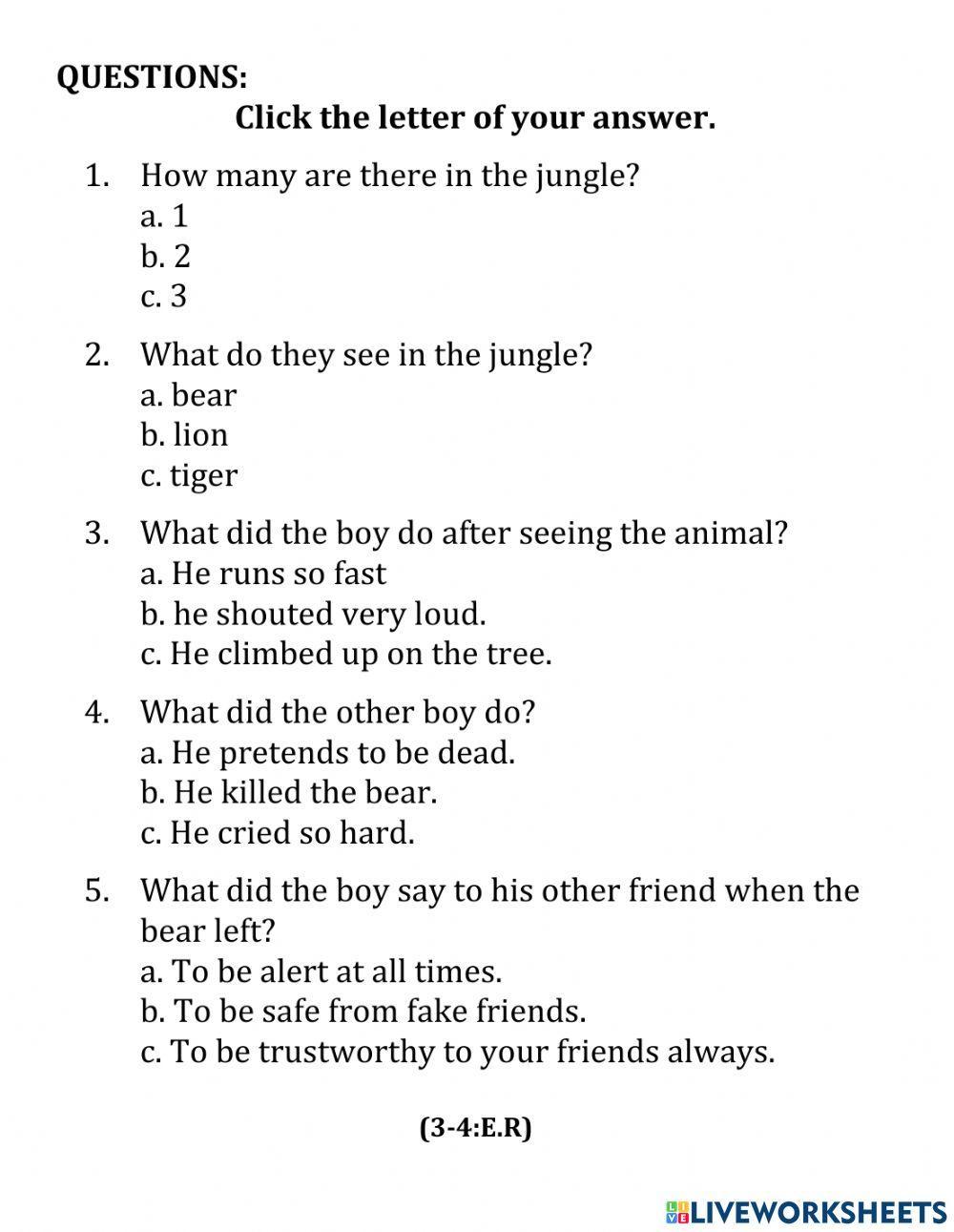 Two Friends and the Bear