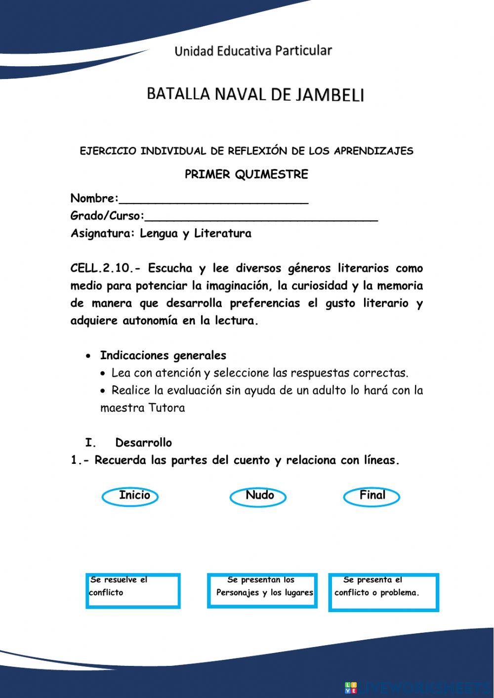 Examen de lengua y literatura Examen de lengua y literatura