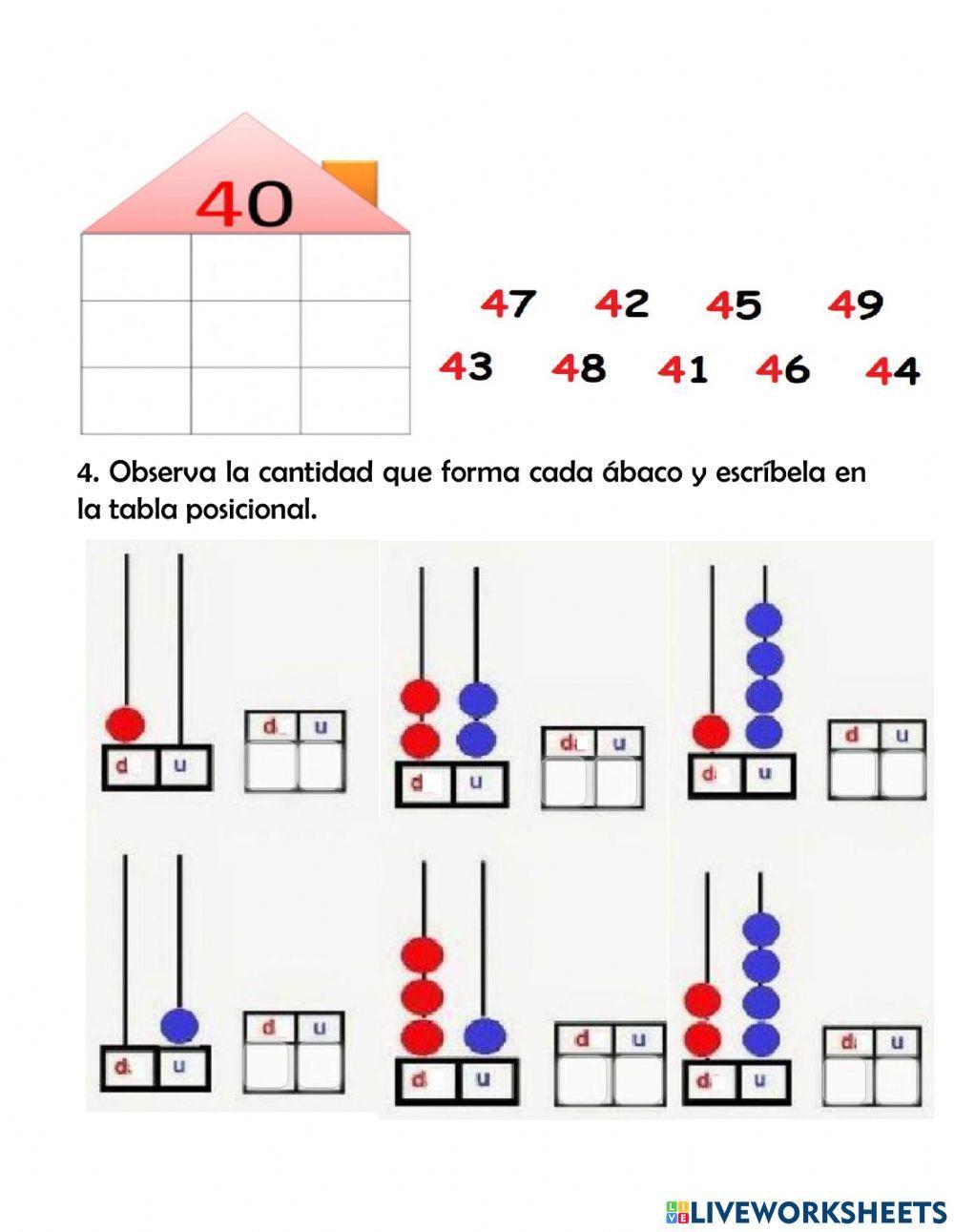 Los númereos hasta el 50
