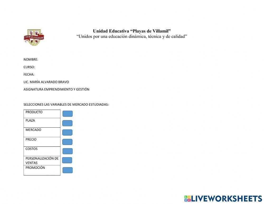 Variables de mercado