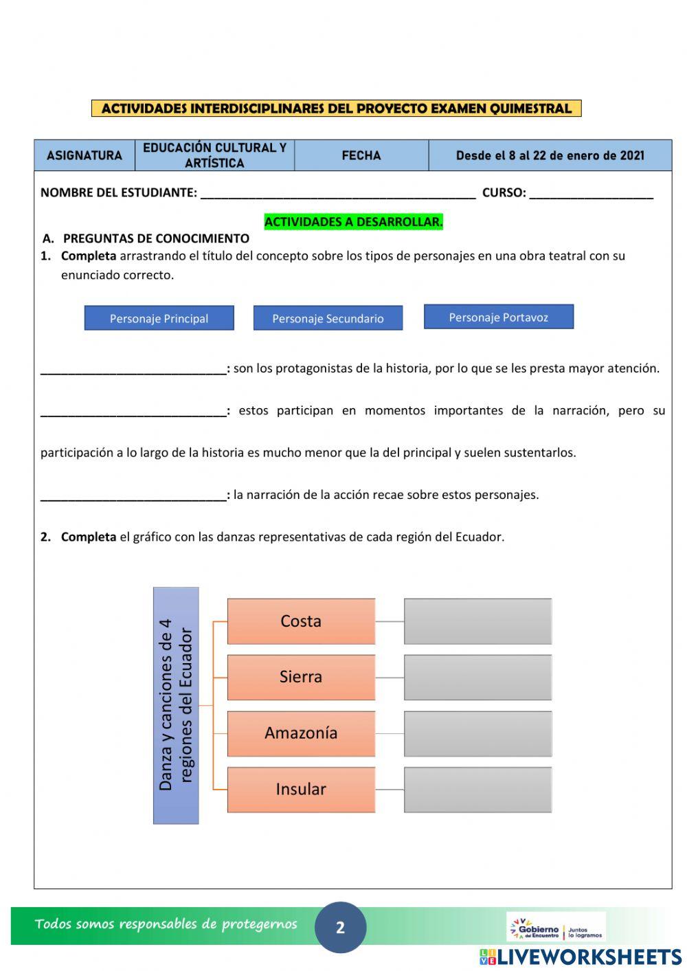 Evaluación de Educación Cultural y Artística 10