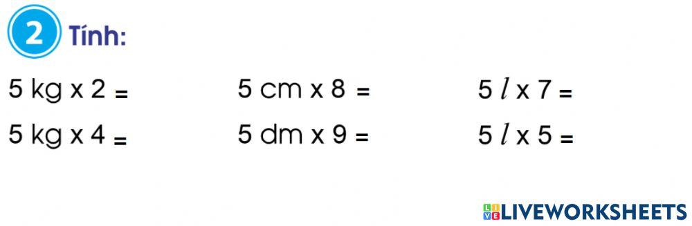 Bảng nhân 5-Bài 2