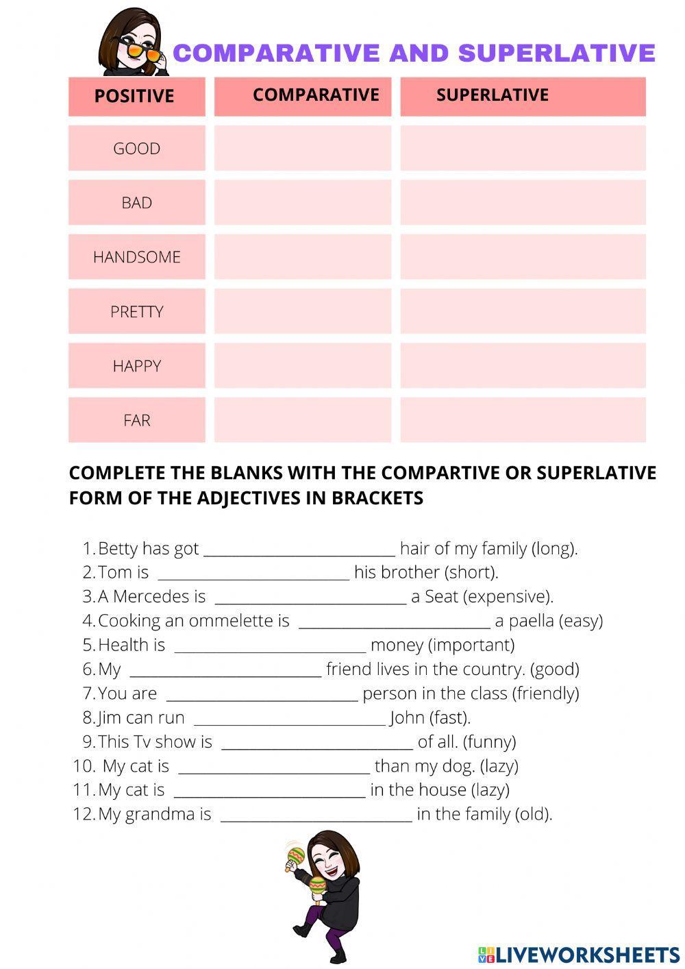 Comparative and superlative