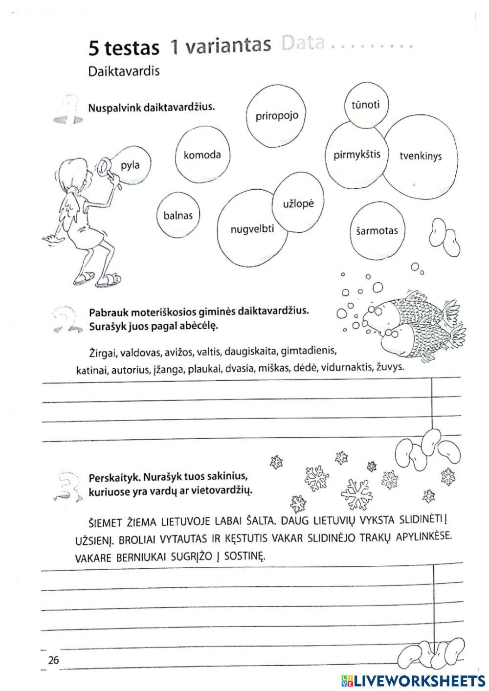 Lietuvių kalbos testas Nr.5