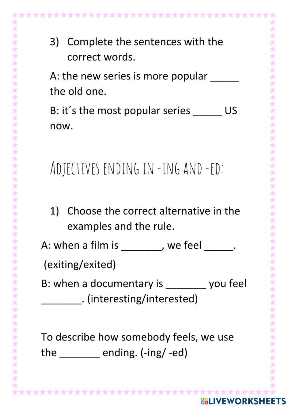 Comparative and superlative