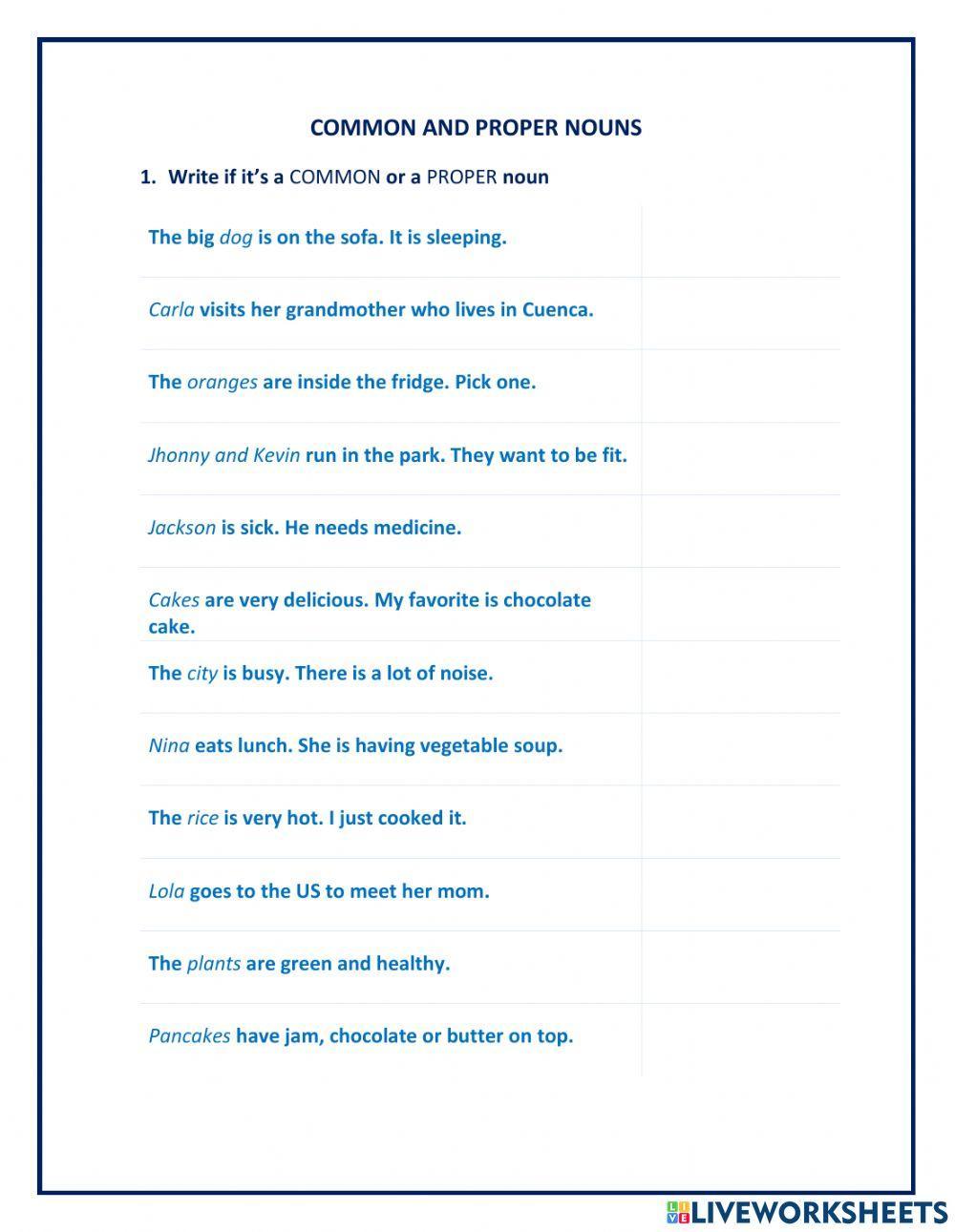 Common and Proper Nouns