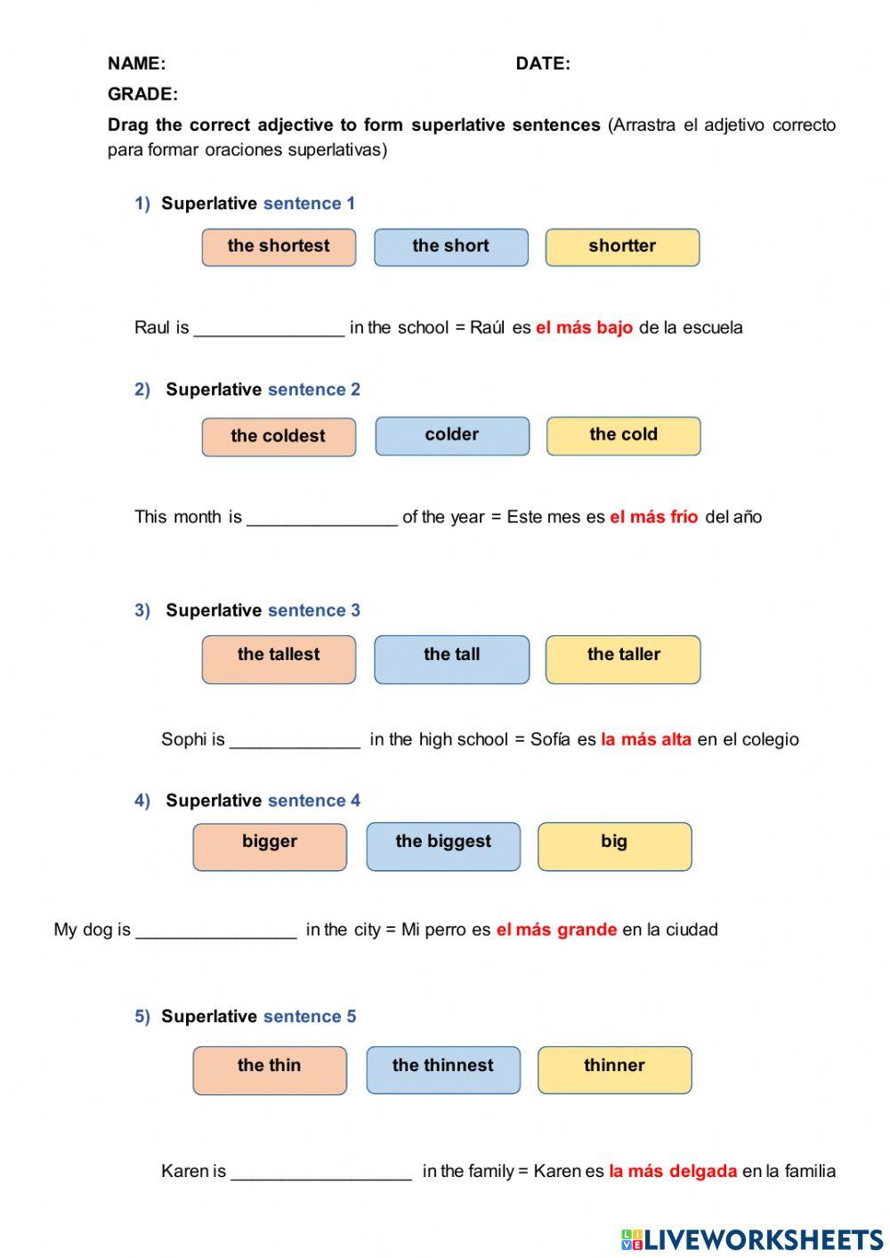 Superlative Sentences