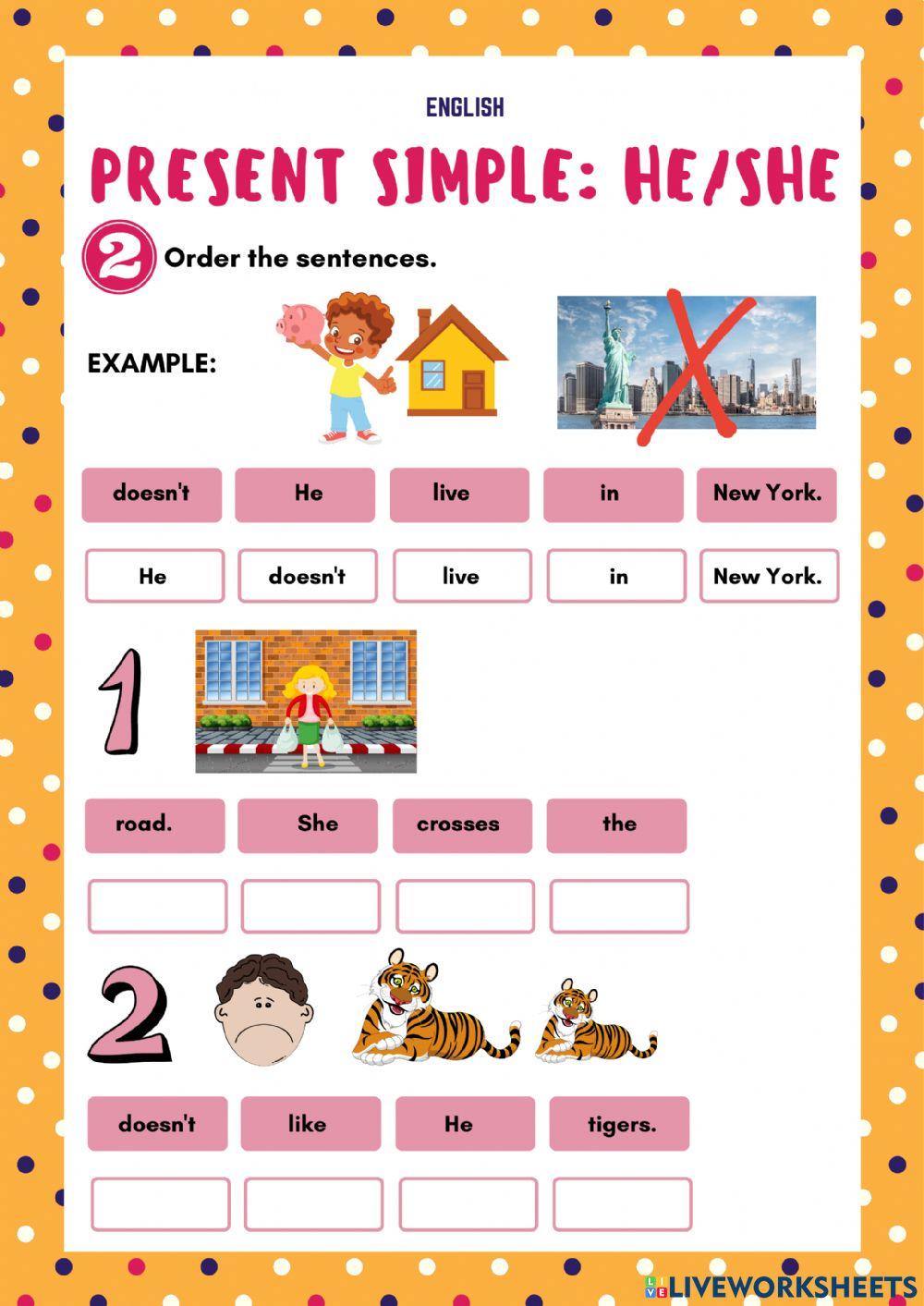 Present simple … | Free Interactive Worksheets | 1825478