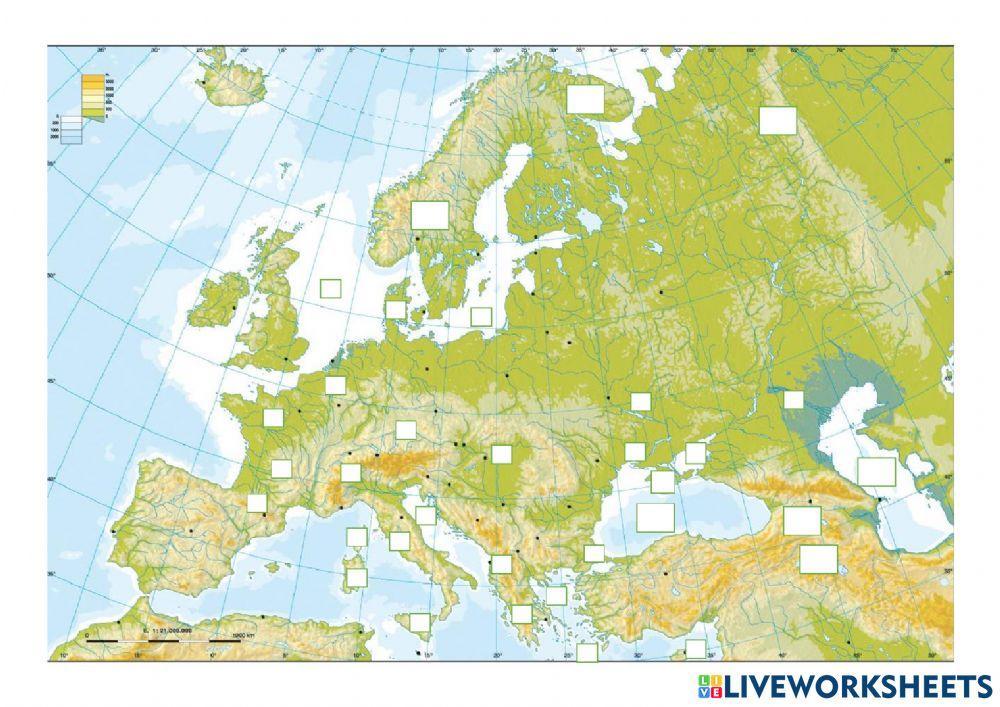 Mapa fisico de europa