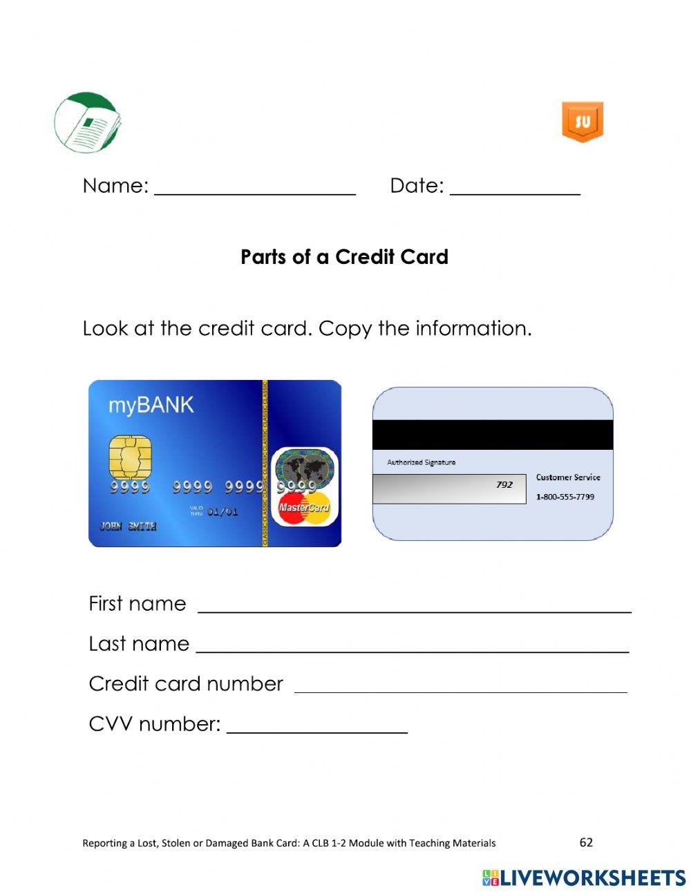 Parts of a Credit Card