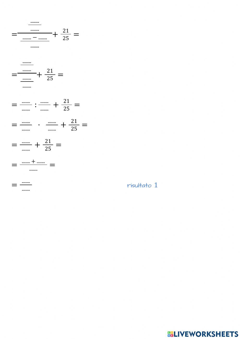 2) espressioni frazioni 4 operazioni
